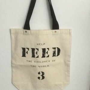 NEW FEED 3 Glamour Mag Ivory Cotton Open Tote Bag